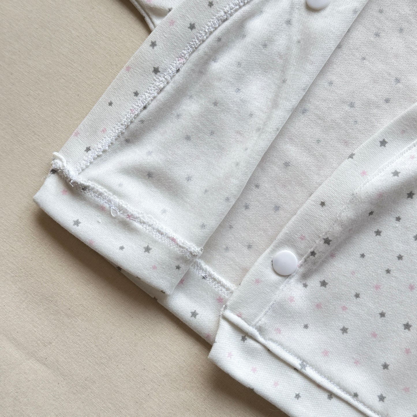 Set algodón - blanco con estrellitas rosas