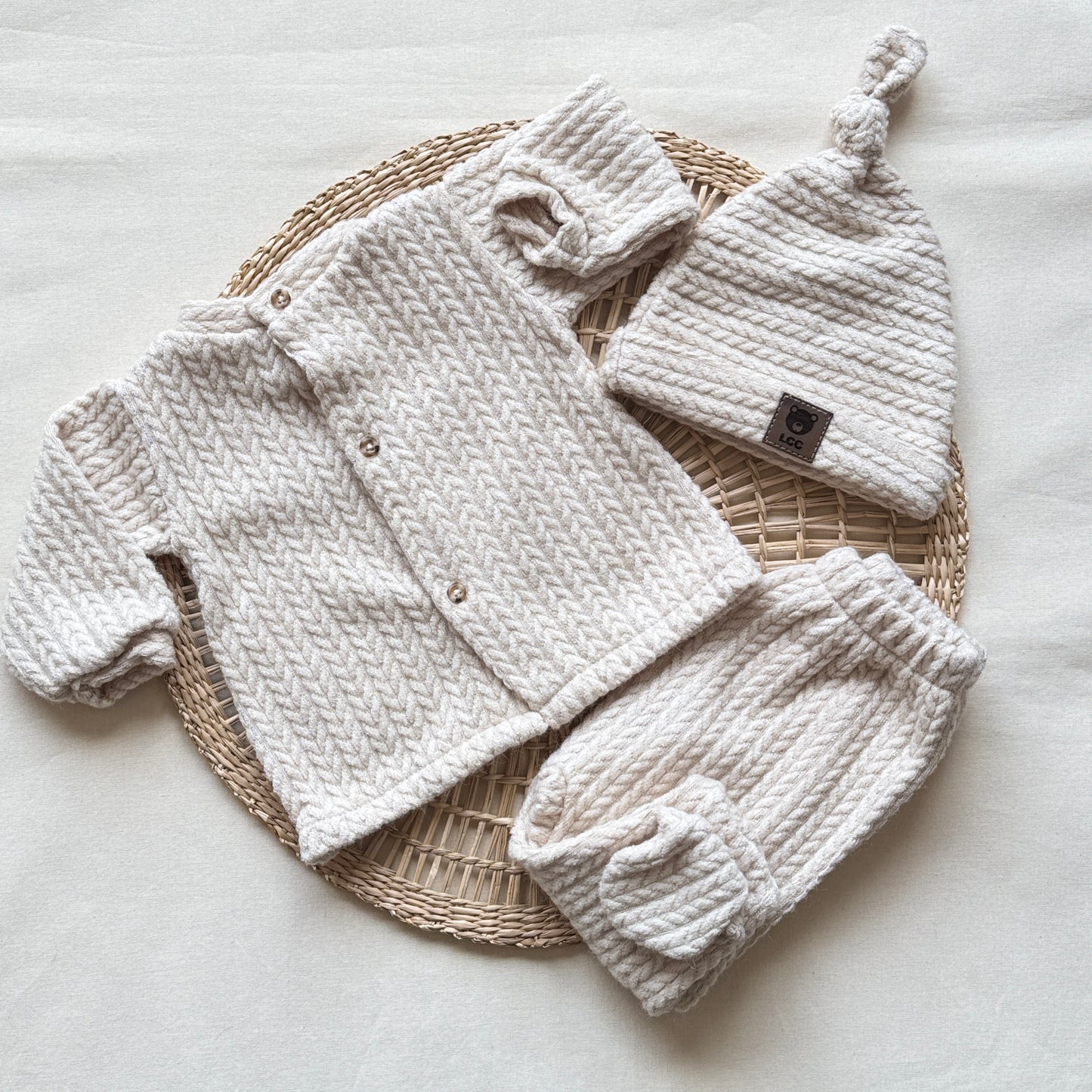 Conjunto símil punto - Beige