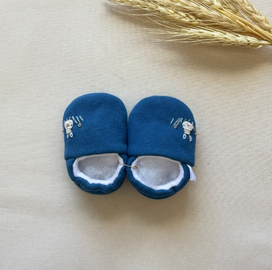 Zapatitos -Azul conejito crema