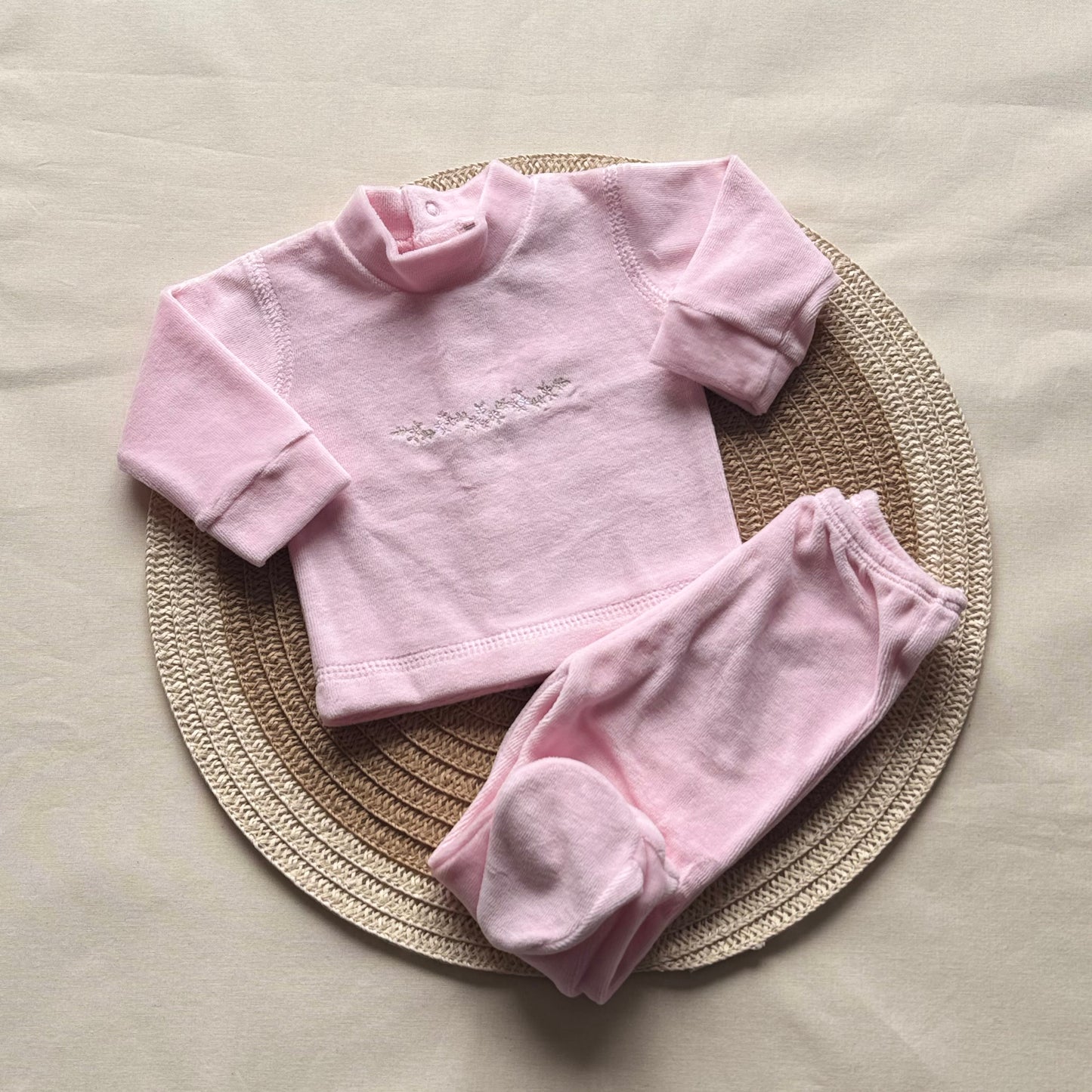 Conjunto piel durazno - Rosa con ramito