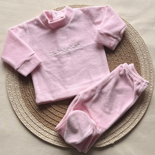 Conjunto piel durazno - Rosa con ramito