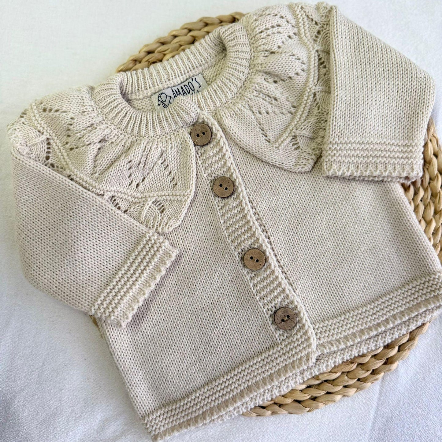 Saco tejido - Beige con cuellito