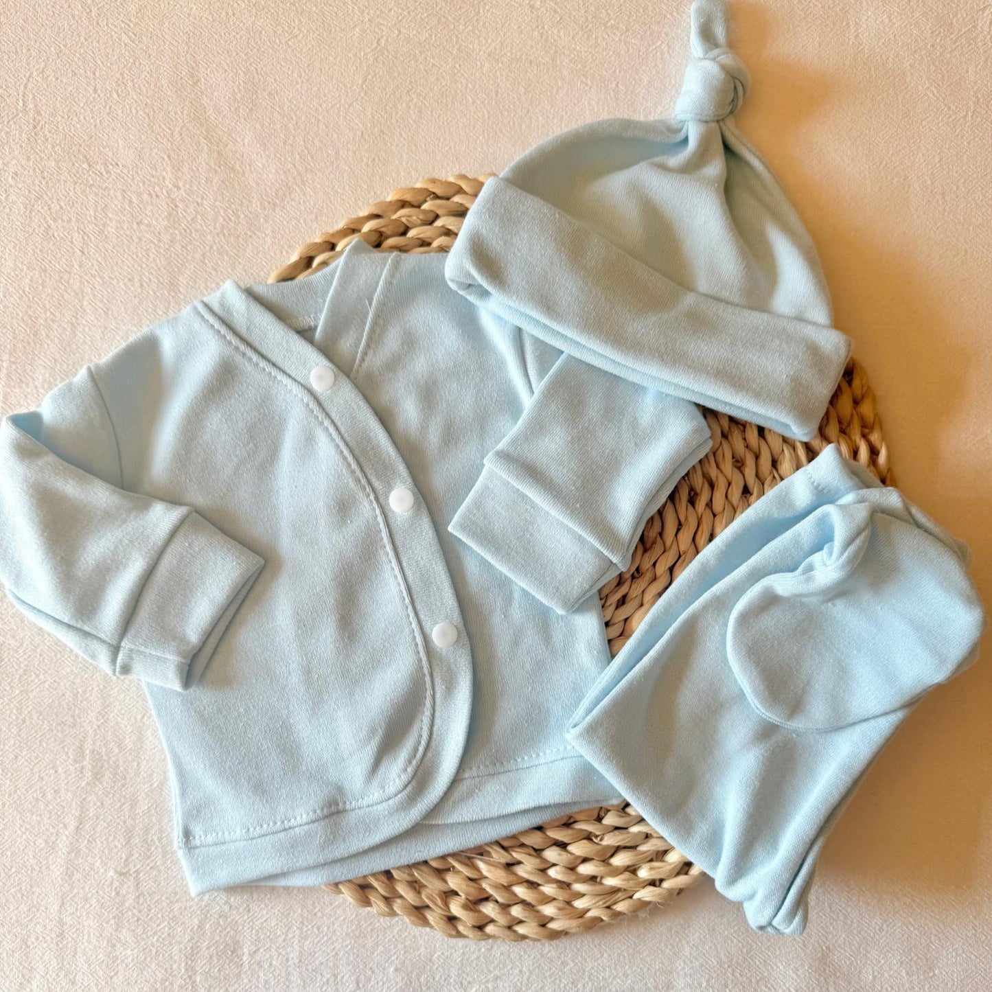 Set algodón - Celeste liso