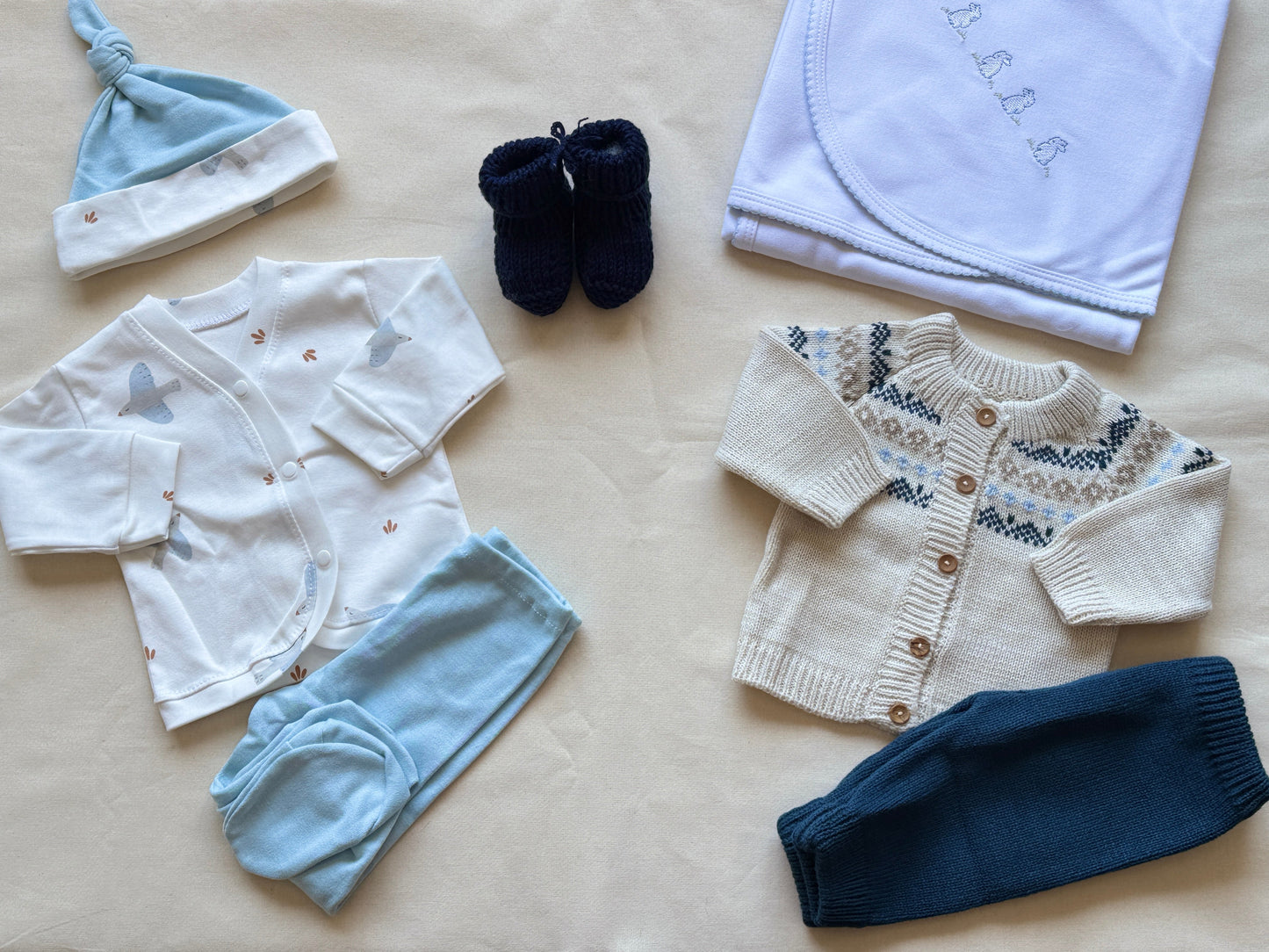 Baby box- Azul y blanco (RN/3M)