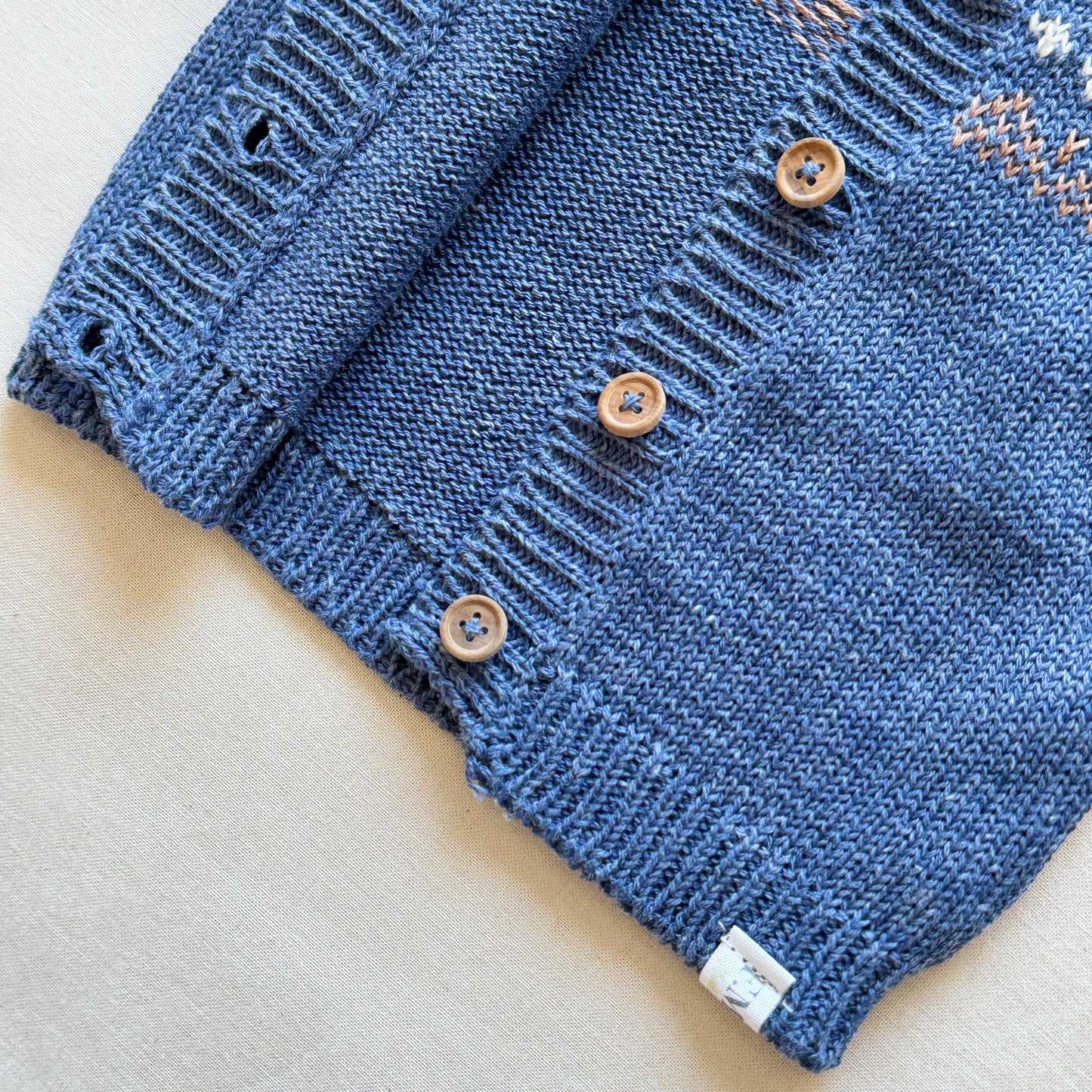 Conjunto hilo - Azul y beige