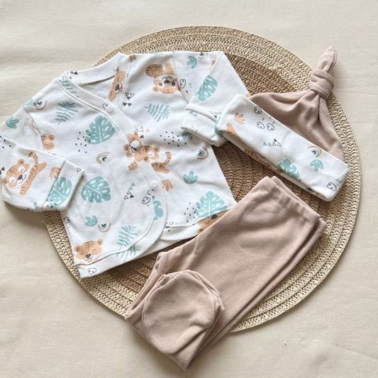 Set algodón - Tigres pantalón marrón