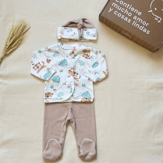 Set algodón - Tigres pantalón marrón