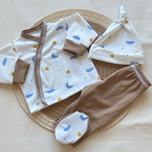 Set algodón - Noche pantalón marrón
