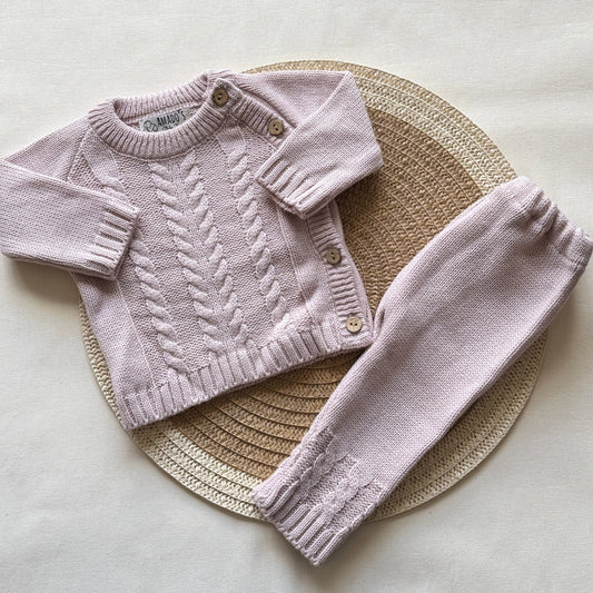 Conjunto tejido - Rosa pálido