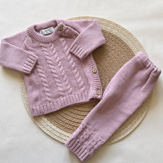 Conjunto tejido - Rosa viejo