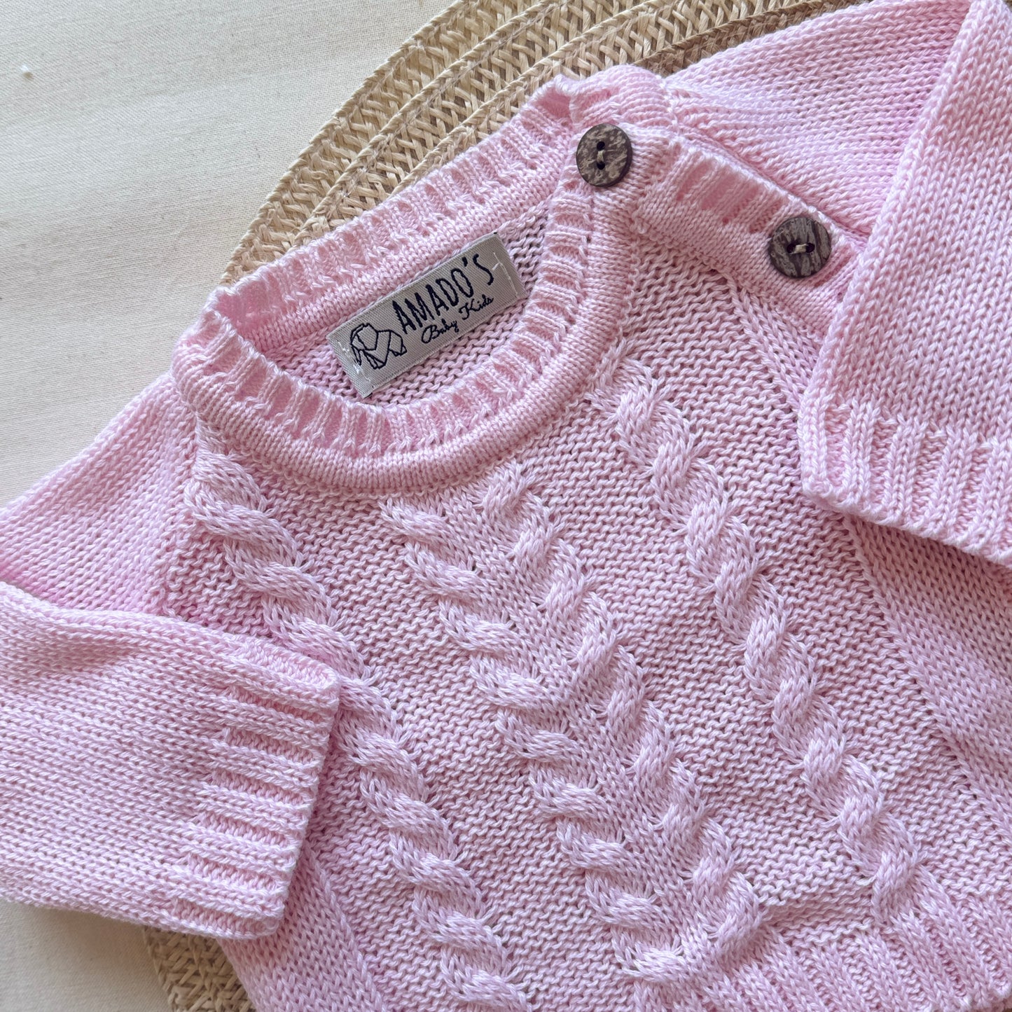 Conjunto hilo - Rosa bebe trenzado