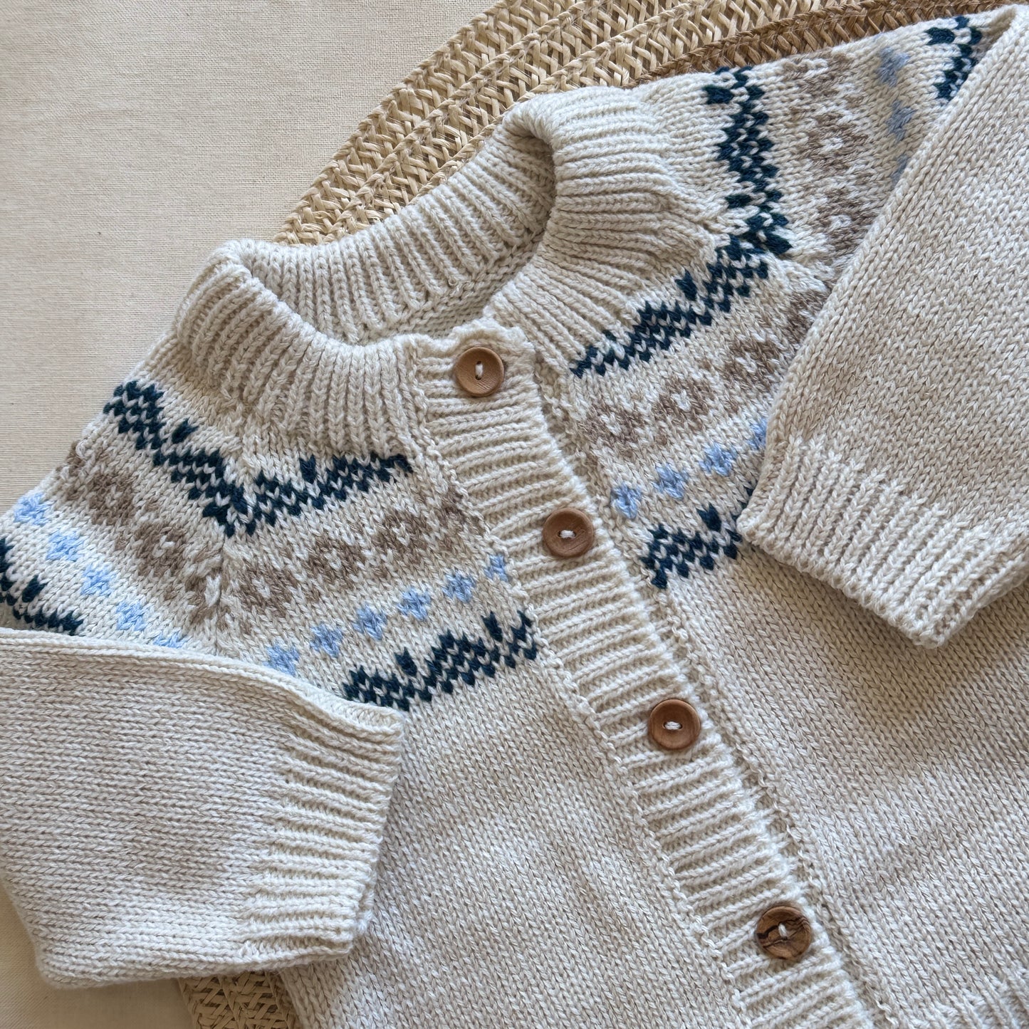 Conjunto tejido - Azul y beige