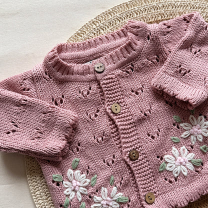 Conjunto hilo - Rosa con florcitas