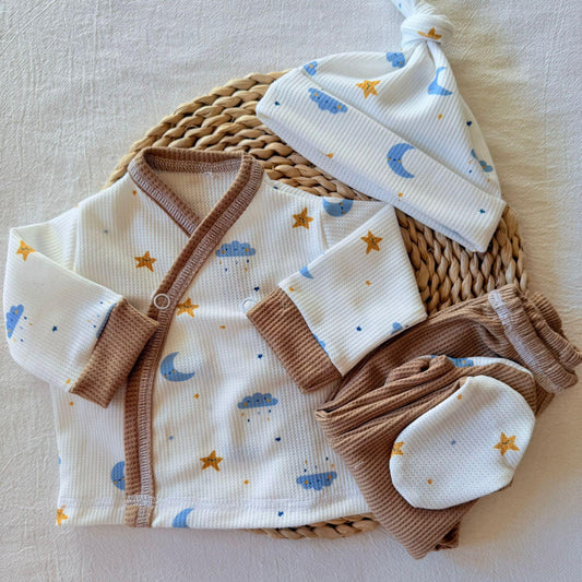Set algodón - Noche pantalón marrón