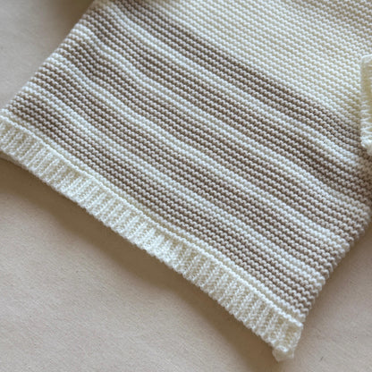 Conjunto tejido - Crema a rayas