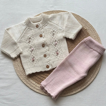 Conjunto hilo - Beige y rosa