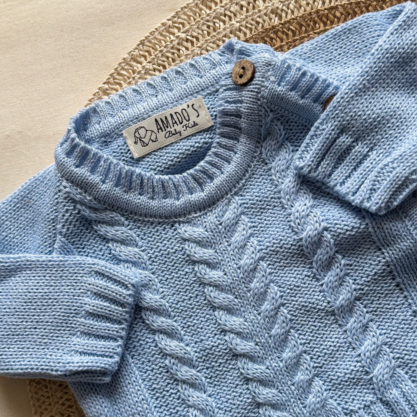 Conjunto hilo - Celeste trenzado