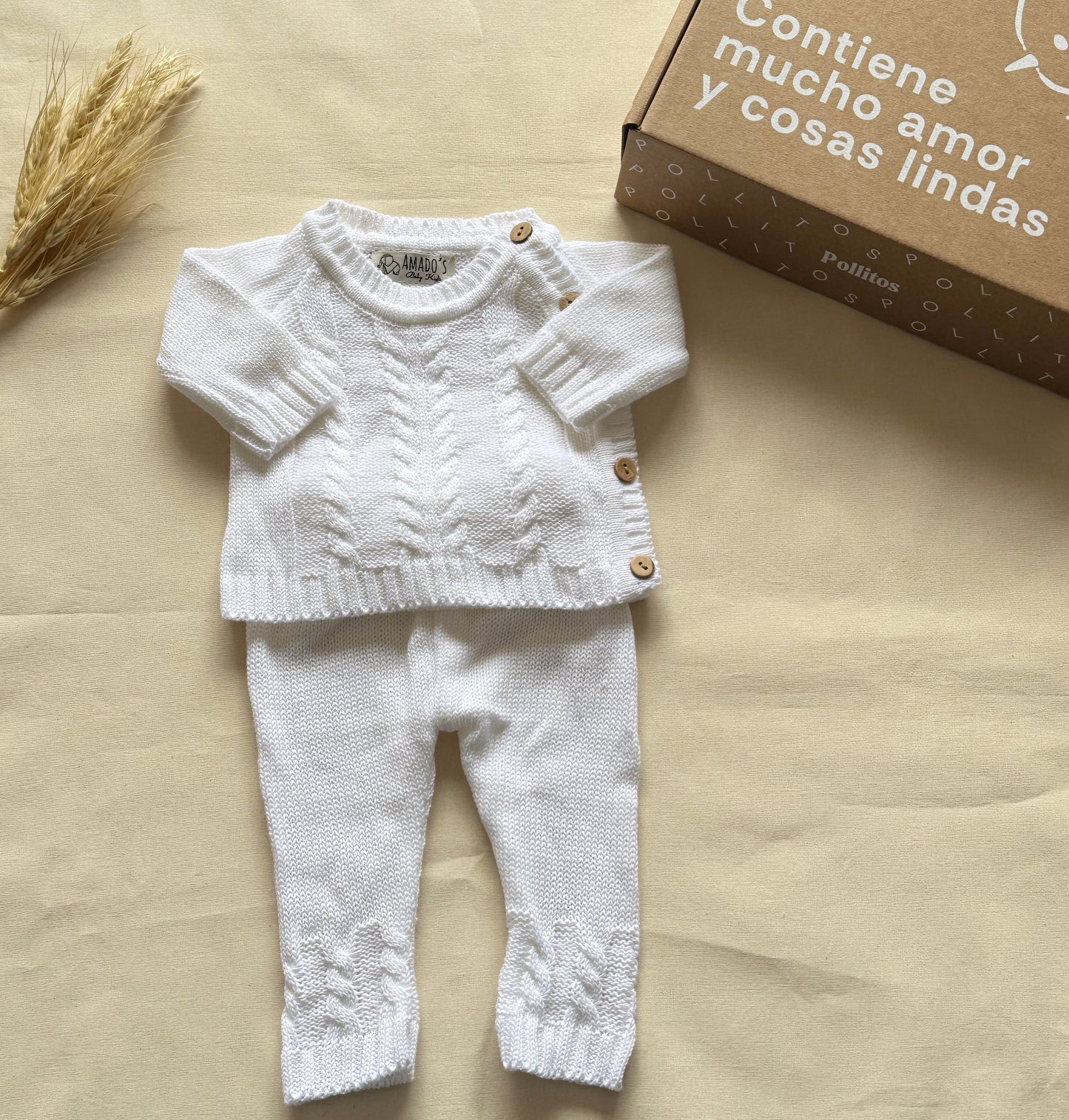 Conjunto hilo - Blanco trenzado