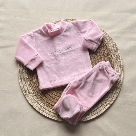 Conjunto piel durazno - Rosa con ramito