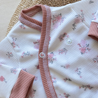 Set algodón - Rosa viejo florcitas