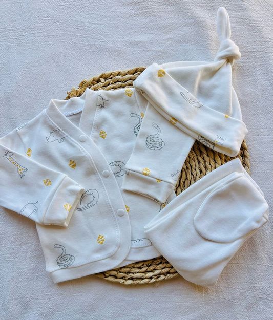 Set algodón - Animalitos blanco