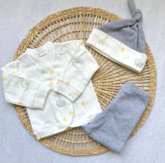 Set algodón - Animalitos blanco y gris