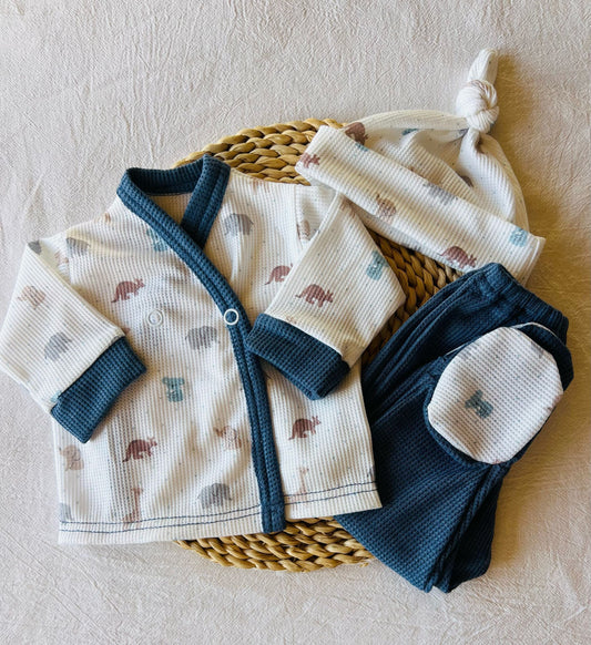 Set algodón - Azul animalitos