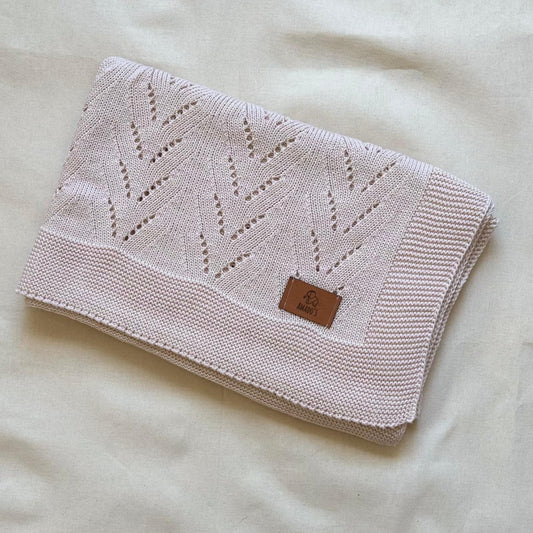 Rebozo tejido - Beige melange con rosa