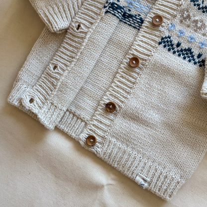 Conjunto tejido - Azul y beige