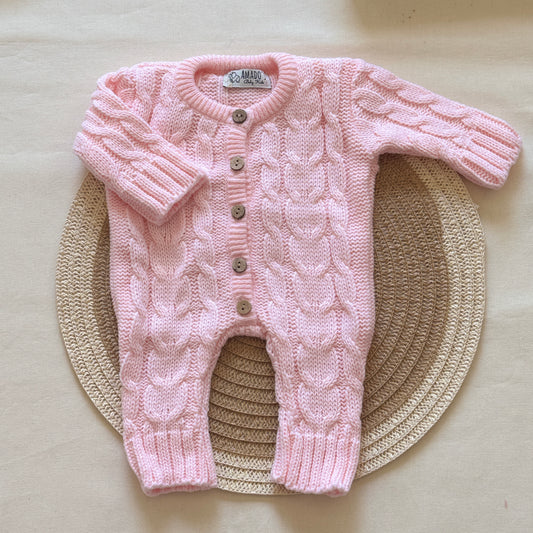 Enterito tejido - Rosa bebé