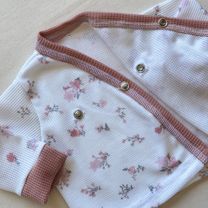 Set algodón - Rosa viejo florcitas