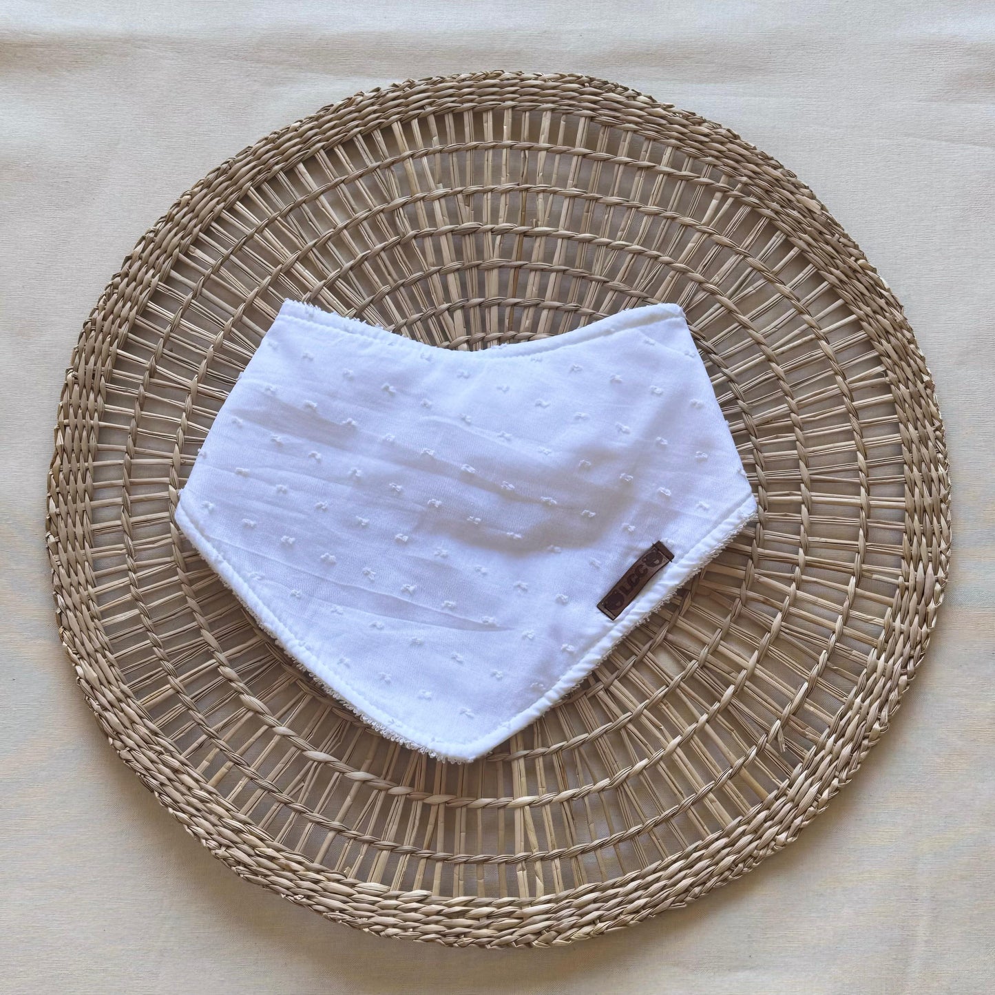 Babero bandana - Blanco con puntitos