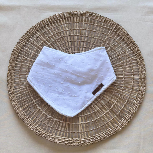Babero bandana - Blanco con puntitos