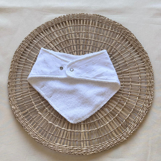 Babero bandana - Blanco con puntitos