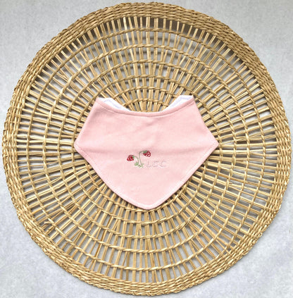 Babero bandana bordado - Florcitas