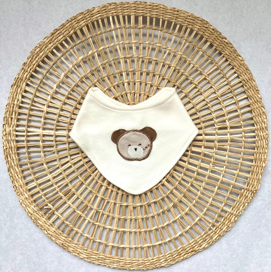 Babero bandana bordado - Osito marrón