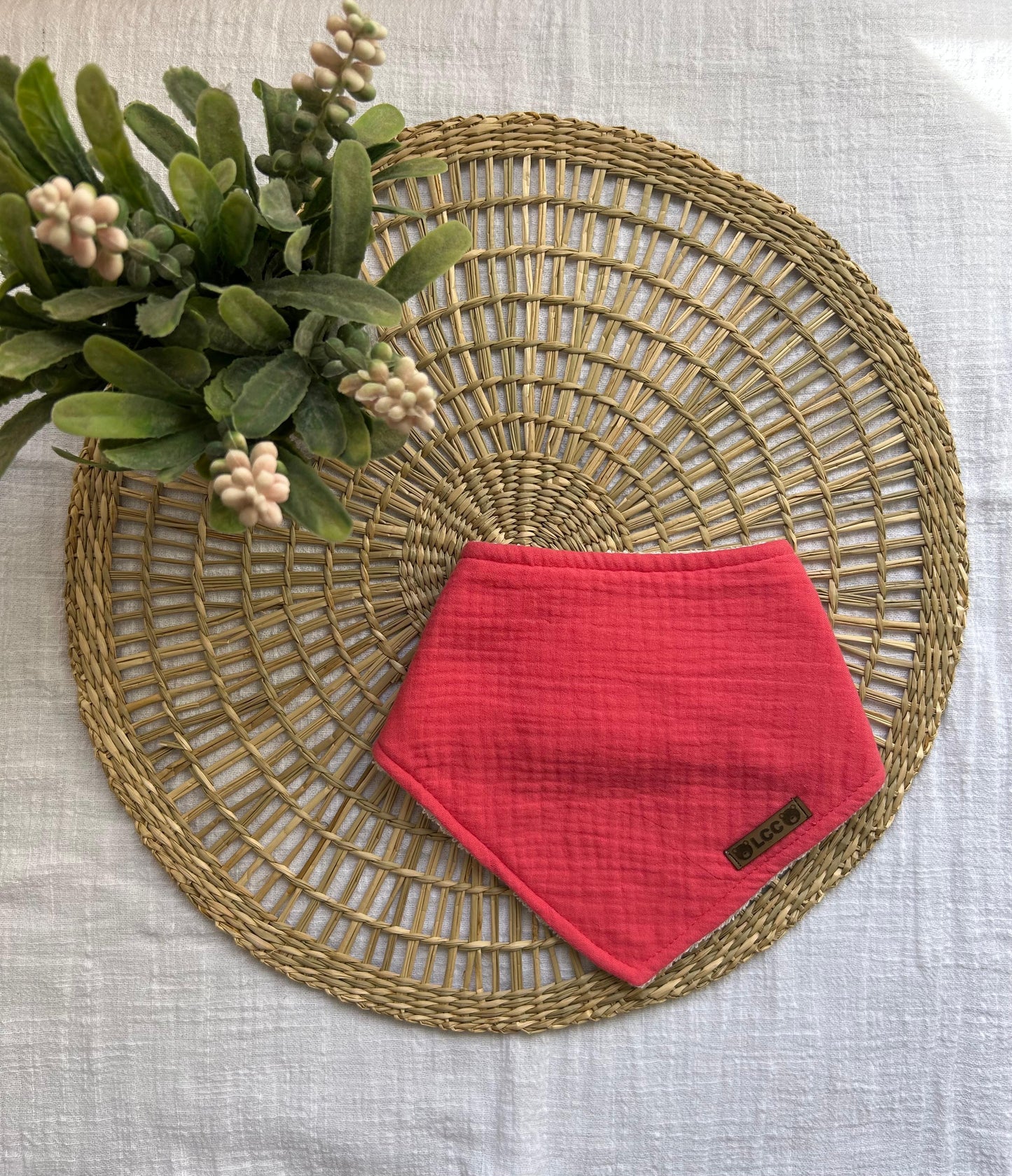 Babero bandana - Coral