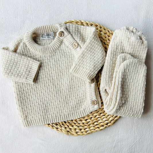Conjunto tejido - Beige (Punto arroz)