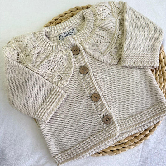 Saco tejido - Beige con cuellito