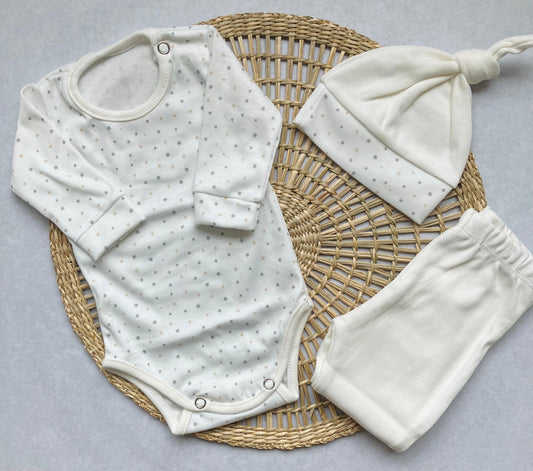 Set algodón - Blanco estrellas