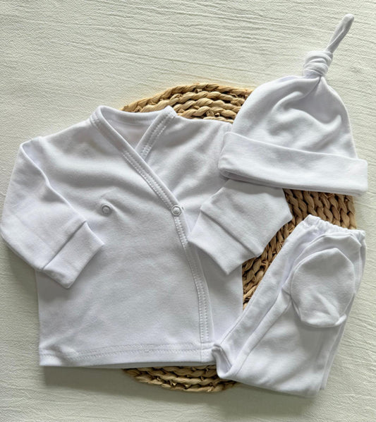 Set algodón - Blanco liso