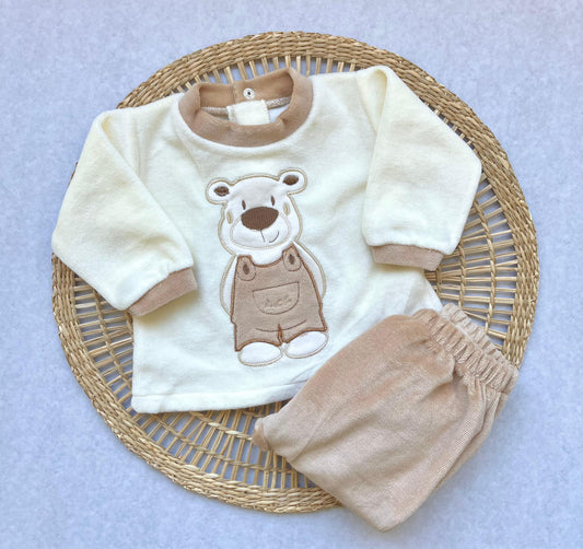 Conjunto plush - Crema y marrón osito