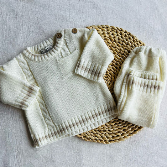 Conjunto tejido - Crudo con bolsillitos