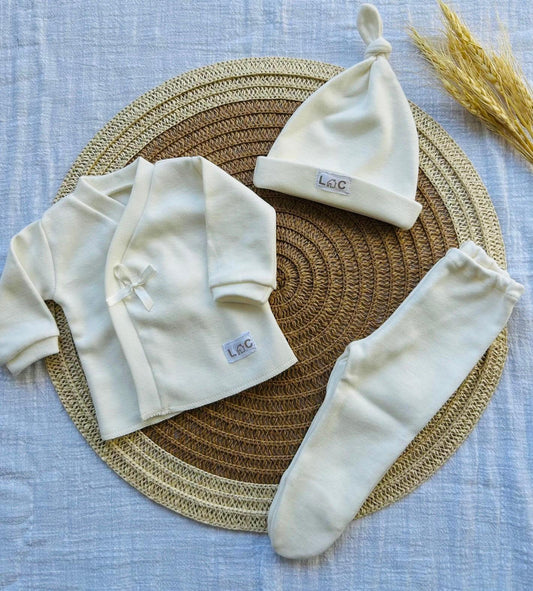 Set algodón - Crudo con moñita