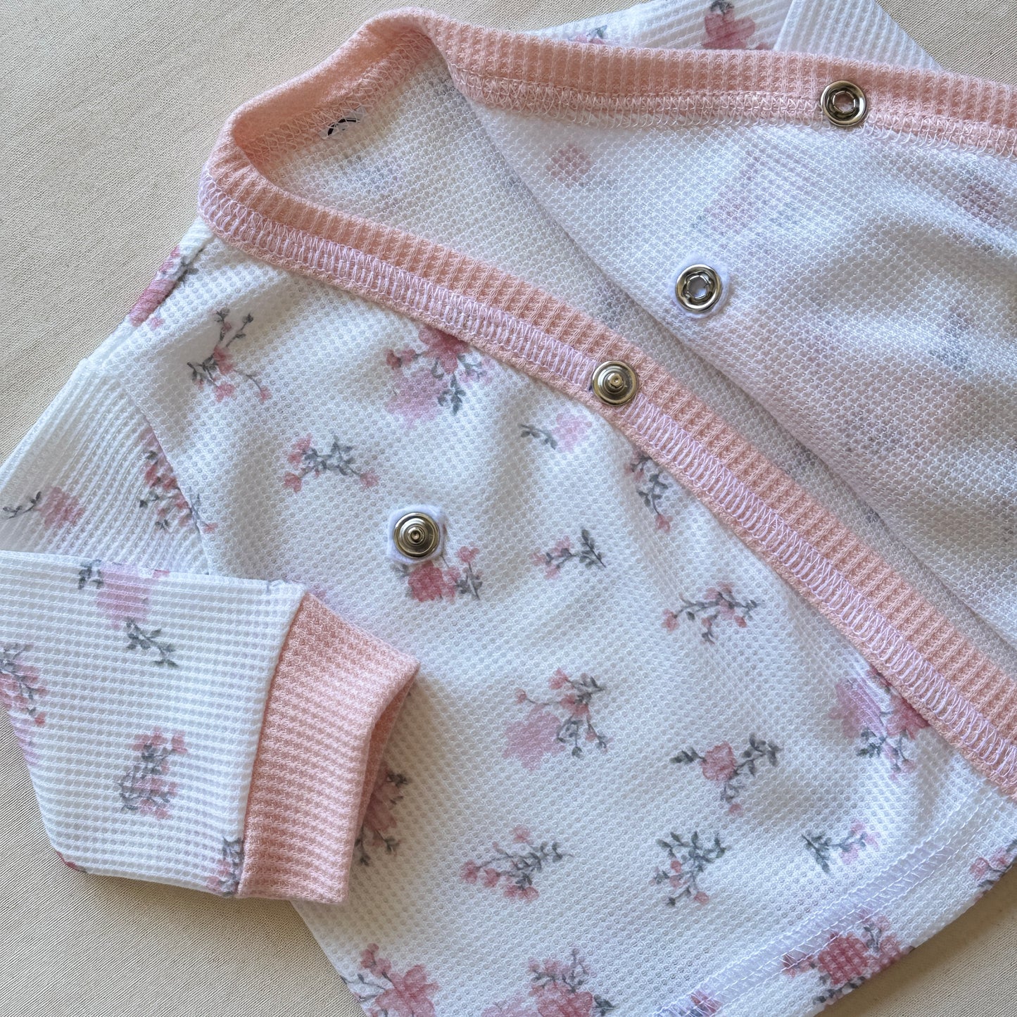 Set algodón - Rosa bebe florcitas