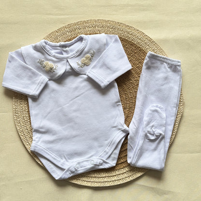 Set algodón - Florcitas blancas