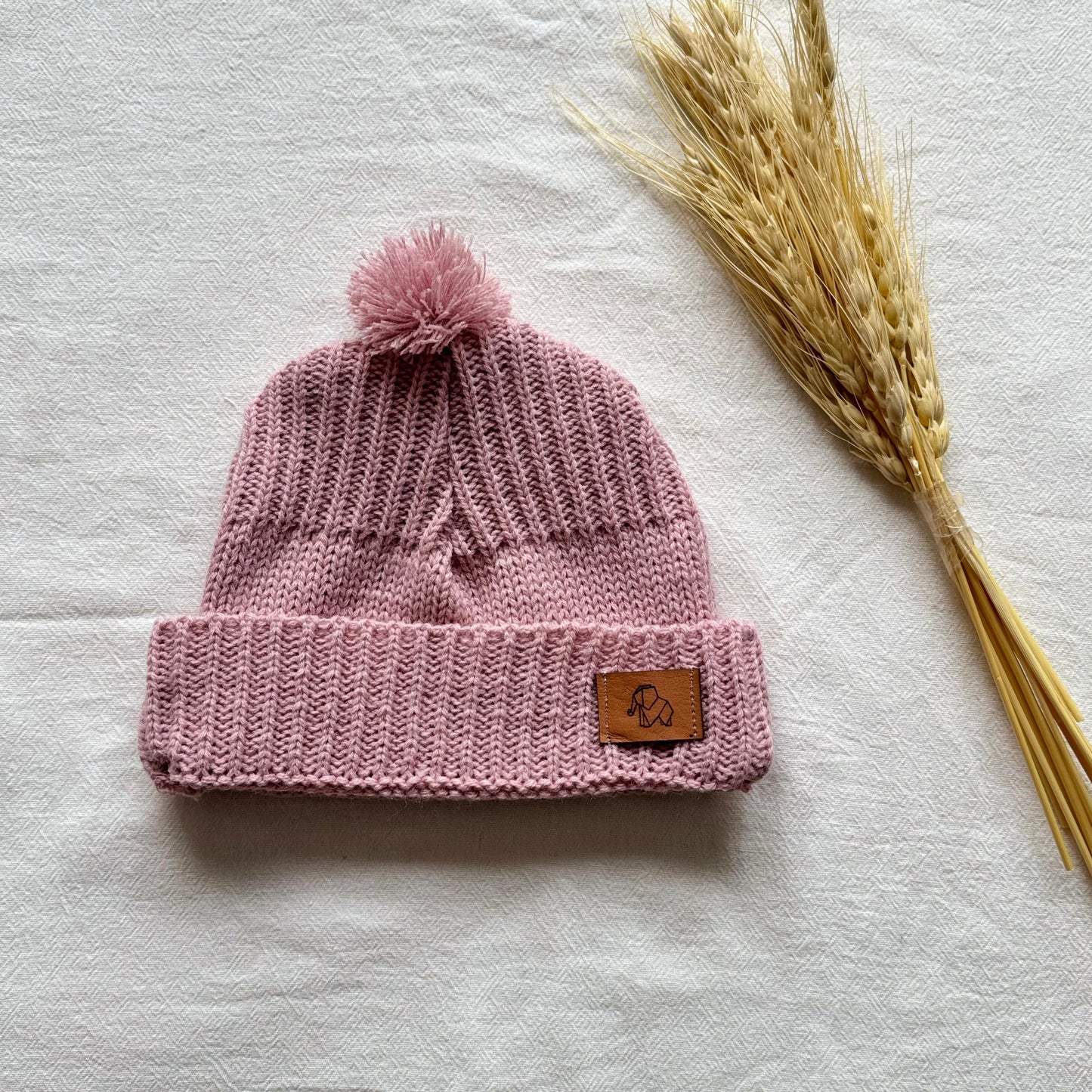 Gorro tejido - Rosa viejo