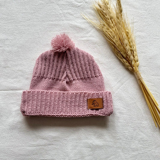 Gorro tejido - Rosa viejo