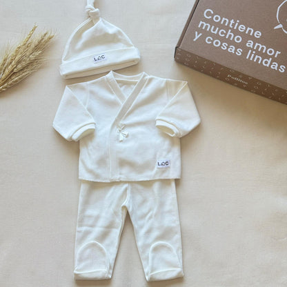 Set algodón - Crudo con moñita