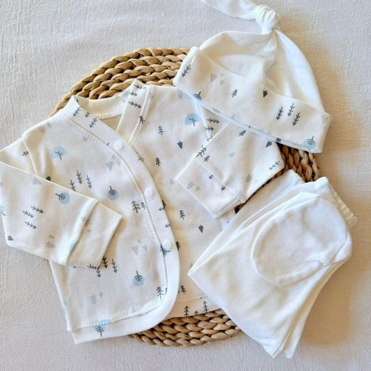Set algodón - Bosque pantalón blanco